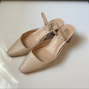 MANGO "Chloe" geometric heeled leather shoe